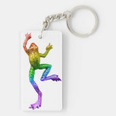 SlipperyJoe's regenboogkleurige kikker weergegeven Sleutelhanger (achterkant)