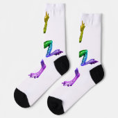 SlipperyJoe's regenboogkleurige kikker weergegeven Sokken (Links)