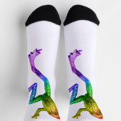 SlipperyJoe's regenboogkleurige kikker weergegeven Sokken (Top)
