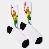 SlipperyJoe's regenboogkleurige kikker weergegeven Sokken (Rechts)