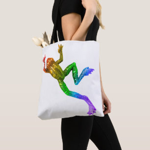 SlipperyJoe's regenboogkleurige kikker weergegeven Tote Bag