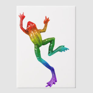 SlipperyJoe's regenboogkleurige kikker weergegeven Vellum Uitnodigingen