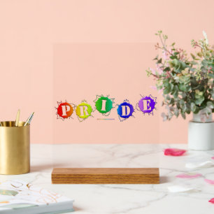 SlipperyJoe's regenboogkleurige pride-teken barst Acryl Bord