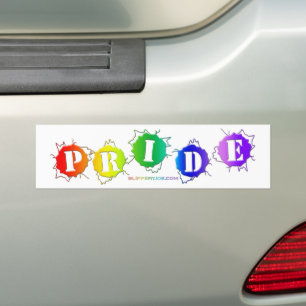 SlipperyJoe's regenboogkleurige pride-teken barst  Bumpersticker
