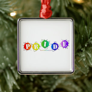SlipperyJoe's regenboogkleurige pride-teken barst Metalen Ornament