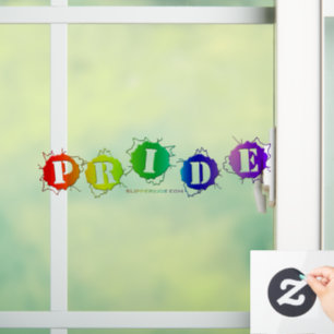 SlipperyJoe's regenboogkleurige pride-teken barst  Raamsticker