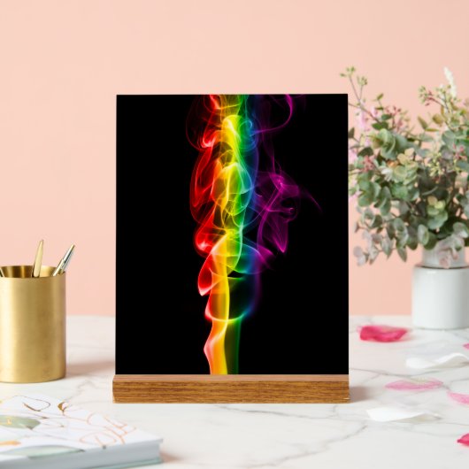 SlipperyJoe's rook viert levendige regenboogkleure Acryl Bord (Huwelijk)