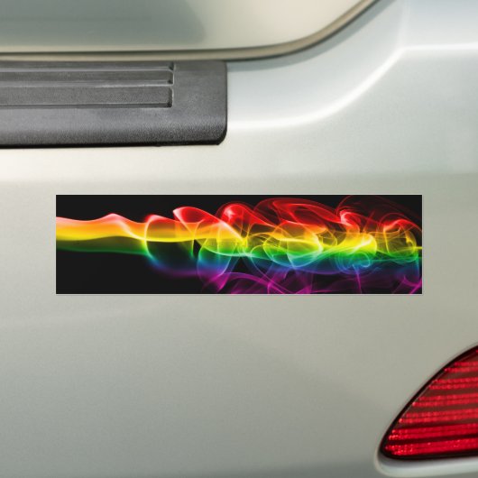 SlipperyJoe's rook viert levendige regenboogkleure Bumpersticker (Op auto)