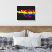SlipperyJoe's rook viert levendige regenboogkleure Canvas Afdruk (Insitu (Slaapkamer))