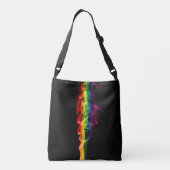 SlipperyJoe's rook viert levendige regenboogkleure Crossbody Tas (Achterkant)