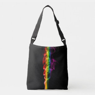 SlipperyJoe's rook viert levendige regenboogkleure Crossbody Tas