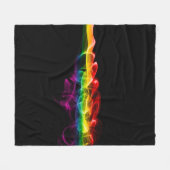 SlipperyJoe's rook viert levendige regenboogkleure Fleece Deken (Voorkant (Horizontaal))