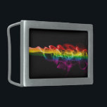 SlipperyJoe's rook viert levendige regenboogkleure Gesp<br><div class="desc">SlipperyJoe's rook Levendige regenboog-kleuren vieren liefde Artistieke visueel opvallende patroon gay pride geschenken LGBTQIA levendige kleurrijke lichtpaden dynamische vloeiende vormen beweging energie rood geel groen blauw paarse</div>
