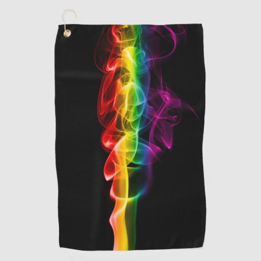 SlipperyJoe's rook viert levendige regenboogkleure Golfhanddoek (Voorkant)