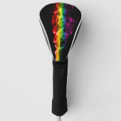 SlipperyJoe's rook viert levendige regenboogkleure Golfheadcover (Voorkant)