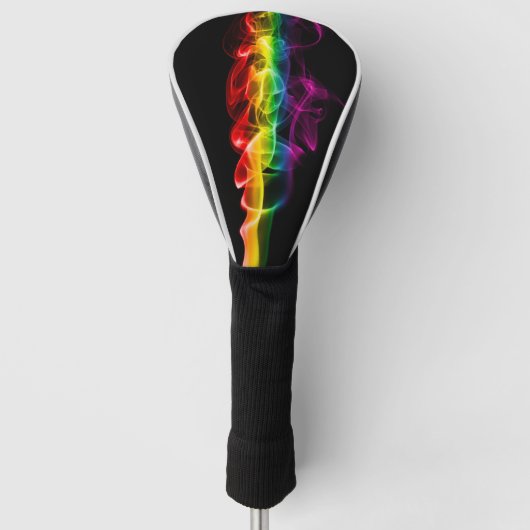 SlipperyJoe's rook viert levendige regenboogkleure Golfheadcover (Voorkant)