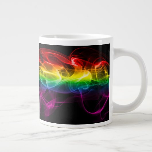 SlipperyJoe's rook viert levendige regenboogkleure Grote Koffiekop (Rechts)