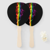 SlipperyJoe's rook viert levendige regenboogkleure Handwaaier (Voorkant en achterkant)