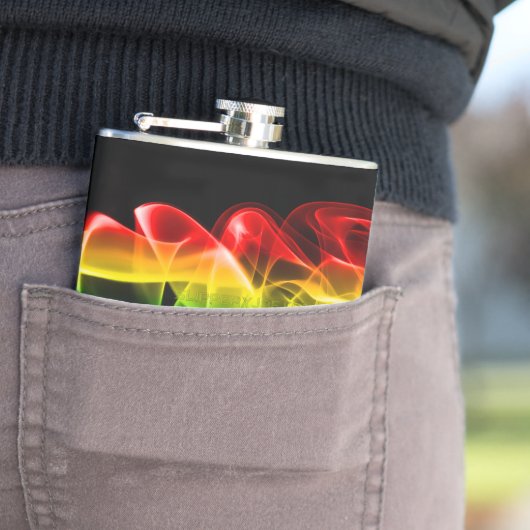 SlipperyJoe's rook viert levendige regenboogkleure Heupfles (Voorbeeld)