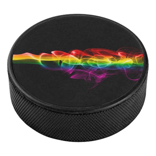 SlipperyJoe's rook viert levendige regenboogkleure Hockey Puck (3/4)