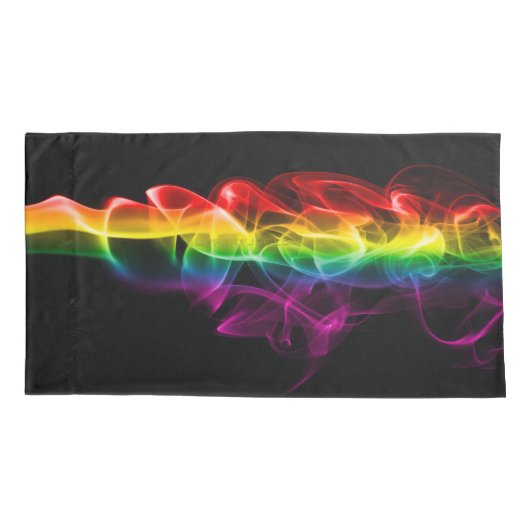 SlipperyJoe's rook viert levendige regenboogkleure Kussensloop (Achterkant)