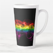 SlipperyJoe's rook viert levendige regenboogkleure Latte Mok (Rechts)