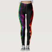 SlipperyJoe's rook viert levendige regenboogkleure Leggings (Voorkant)