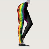 SlipperyJoe's rook viert levendige regenboogkleure Leggings (Rechts)