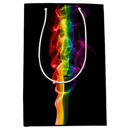 SlipperyJoe's rook viert levendige regenboogkleure Medium Cadeauzakje (Voorkant)