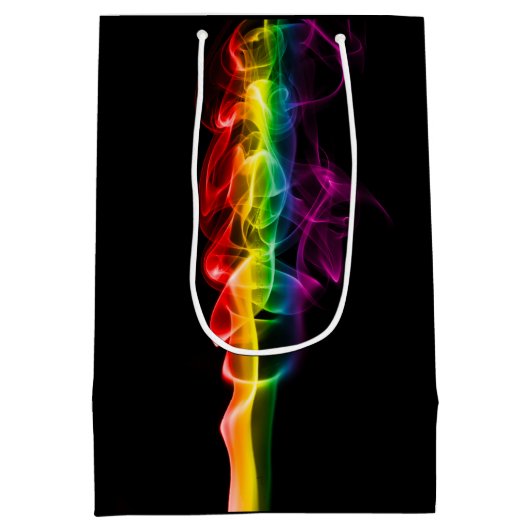 SlipperyJoe's rook viert levendige regenboogkleure Medium Cadeauzakje (Achterkant)