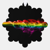 SlipperyJoe's rook viert levendige regenboogkleure Ornament Kaart (Achterkant)