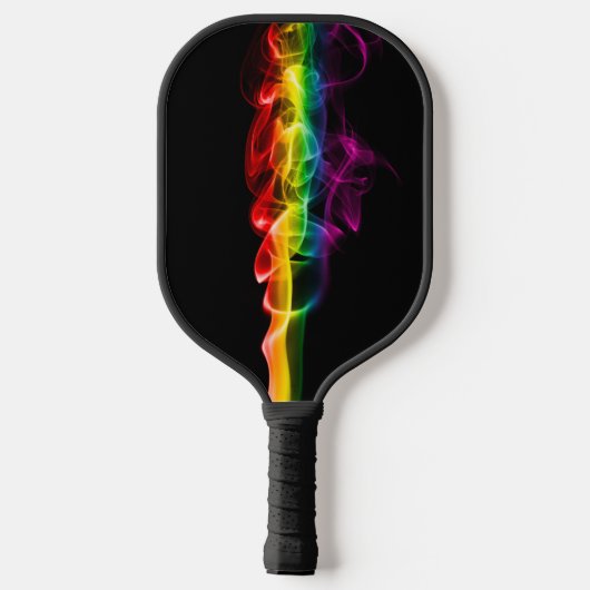 SlipperyJoe's rook viert levendige regenboogkleure Pickleball Paddle (Achterkant)
