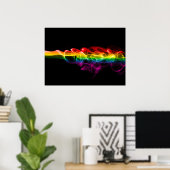 SlipperyJoe's rook viert levendige regenboogkleure Poster (Thuiskantoor)