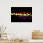 SlipperyJoe's rook viert levendige regenboogkleure Poster (Keuken)
