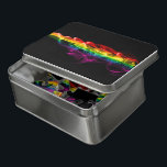 SlipperyJoe's rook viert levendige regenboogkleure Puzzel<br><div class="desc">SlipperyJoe's rook Levendige regenboog-kleuren vieren liefde Artistieke visueel opvallende patroon gay pride geschenken LGBTQIA levendige kleurrijke lichtpaden dynamische vloeiende vormen beweging energie rood geel groen blauw paarse</div>