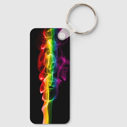 SlipperyJoe's rook viert levendige regenboogkleure Sleutelhanger (Achterkant)