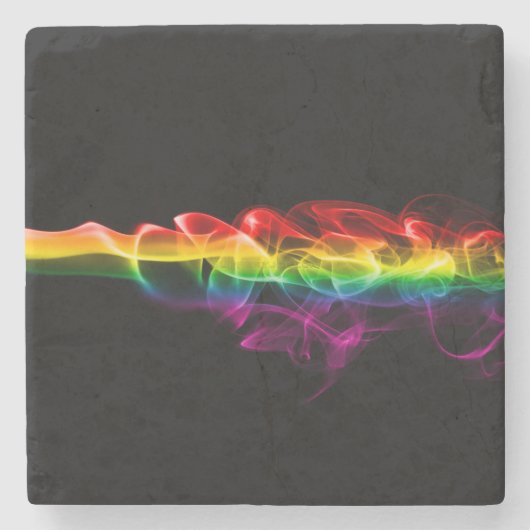 SlipperyJoe's rook viert levendige regenboogkleure Stenen Onderzetter (Voorkant)