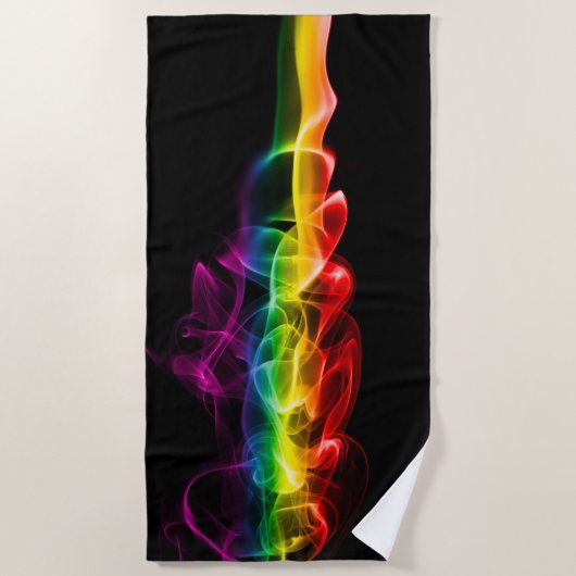 SlipperyJoe's rook viert levendige regenboogkleure Strandlaken (Voorkant)