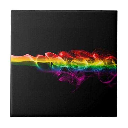 SlipperyJoe's rook viert levendige regenboogkleure Tegeltje (Voorkant)