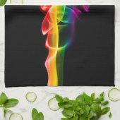 SlipperyJoe's rook viert levendige regenboogkleure Theedoek (Gevouwen)