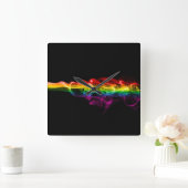 SlipperyJoe's rook viert levendige regenboogkleure Vierkante Klok (Huis)