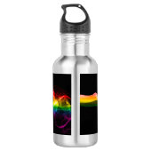 SlipperyJoe's rook viert levendige regenboogkleure Waterfles (Achterkant)