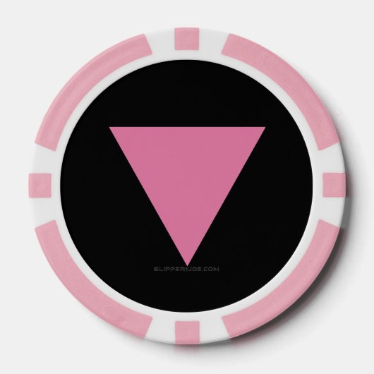 SlipperyJoe's Roze Driehoek Vlag gay geschenken LG Poker Chips (Voorkant)