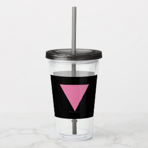 SlipperyJoe's roze driehoekige vlag helder roze sy Acryl Drinkbeker