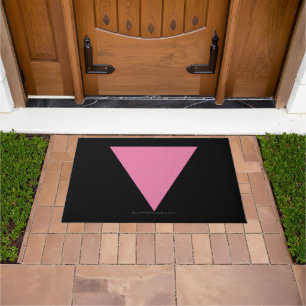 SlipperyJoe's roze driehoekige vlag helder roze sy Deurmat