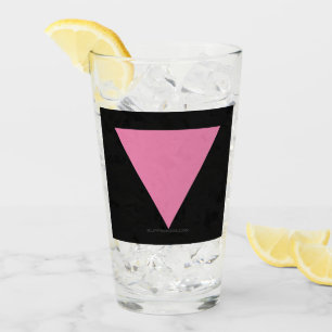 SlipperyJoe's roze driehoekige vlag helder roze sy Glas