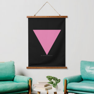 SlipperyJoe's roze driehoekige vlag helder roze sy Hangend Wandkleed