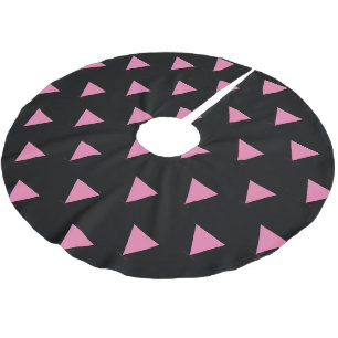 SlipperyJoe's roze driehoekige vlag helder roze sy Kerstboom Rok