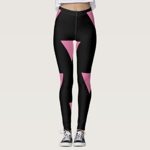 SlipperyJoe's roze driehoekige vlag helder roze sy Leggings