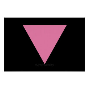 SlipperyJoe's roze driehoekige vlag helder roze sy Perfect Poster